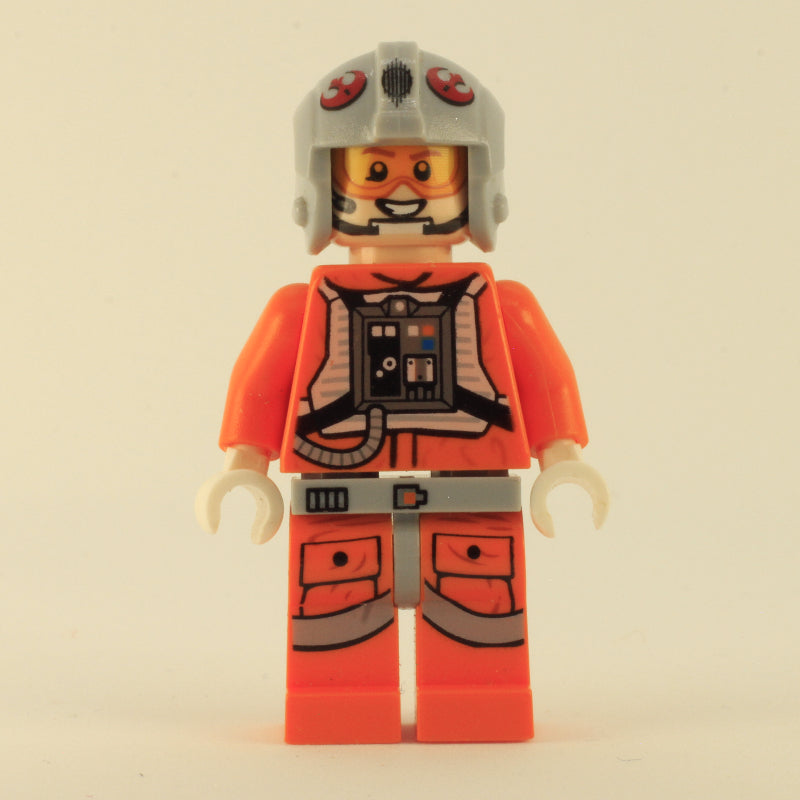 fig-001293 – Rebel Pilot Snowspeeder, Orange Flight Suit, Light Bluish Gray Helmet