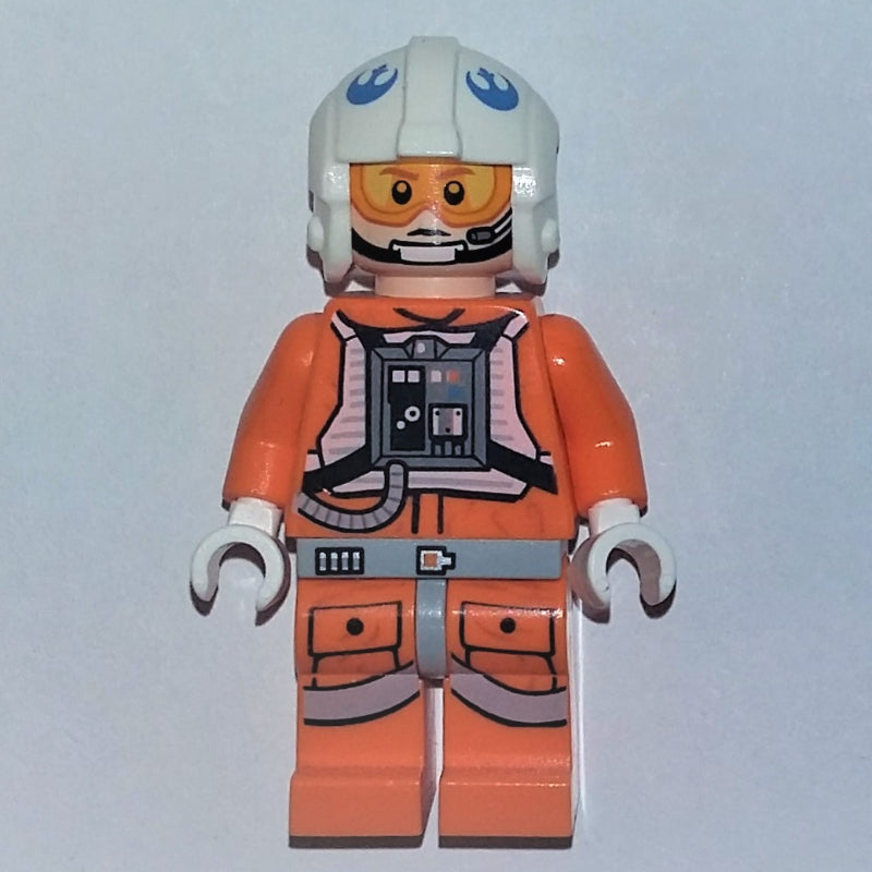 fig-001330 – Rebel Pilot Snowspeeder, Orange Flight Suit, White Helmet, Orange and Yellow Visor