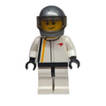 fig-001380 – Race Driver, White Torso, White Legs, Flat Silver Helmet, McLaren