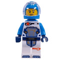 fig-001387 – Astronaut, White and Dark Azure Spacesuit, Dark Azure Backpack and Helmet, Stubble Beard