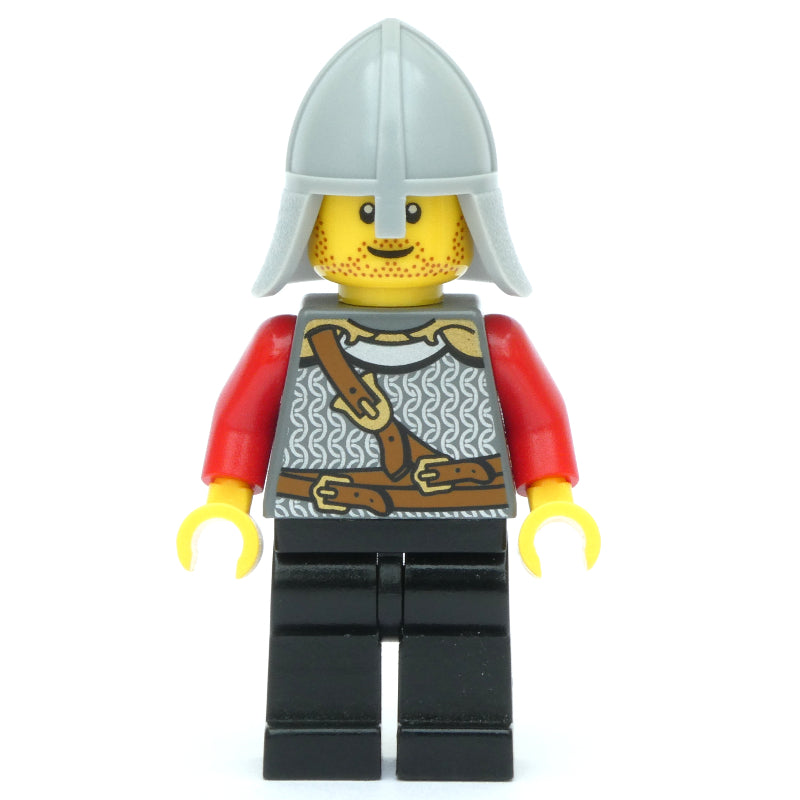 fig-001455 – Knight - Dark Bluish Grey Torso, Black Legs, Light Bluish Grey Helmet