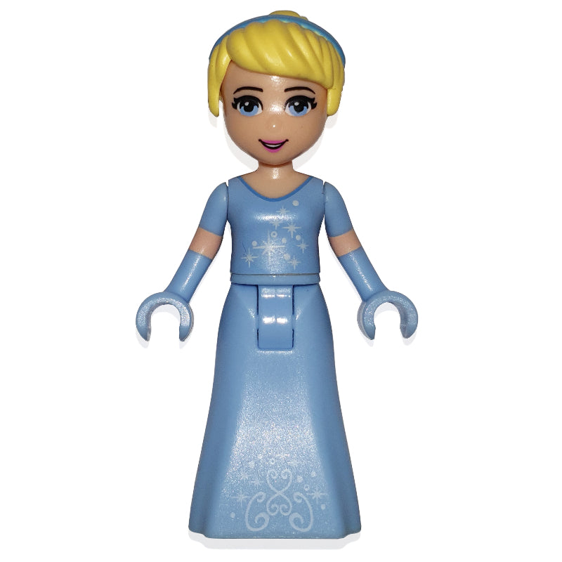 fig-001461 – Cinderella - Bright Light Blue Dress, Silver Stars, hair Band