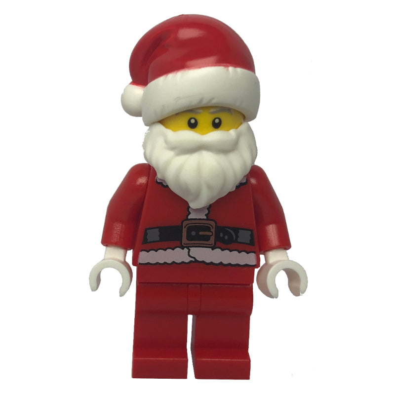 fig-001479 – Santa, Coat and Belt, Plain Red Legs, Santa Hat (3626c Head)