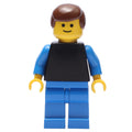 fig-001482 – Man, Black Torso with Blue Arms, Blue Legs, Brown Hair