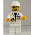 fig-001504 – Space Port Ground Grew, White Jacket, White Legs, White Hard Hat, Beard and Glasses