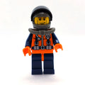fig-001518 – Coast Guard Diver, Orange Wetsuit with Coast Guard Badge, Dark Gray Helmet with Visor