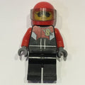 fig-001561 – Pilot, Red, Black, and White Jumpsuit, Red Helmet with Visor, Sunglasses