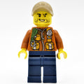 fig-001621 – Explorer, Jacket with Pouches, Radio, and Rope, Dark Tan Cap, Stubble and Clenched Teeth