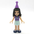 fig-001666 – Emma - Medium Lavender Dotted Top, Light Aqua Skirt, Hat