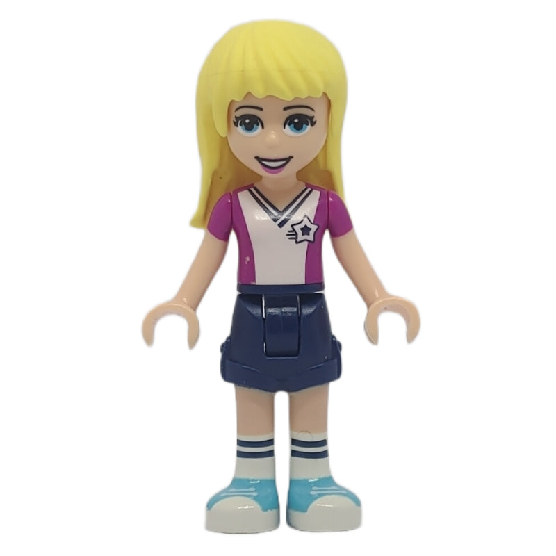 fig-001671 – Stephanie - White/Magenta Jersey, Dark Blue Skirt