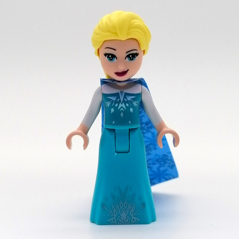 fig-001681 – Elsa - Medium Azure Dress, Long Cape with Snowflakes