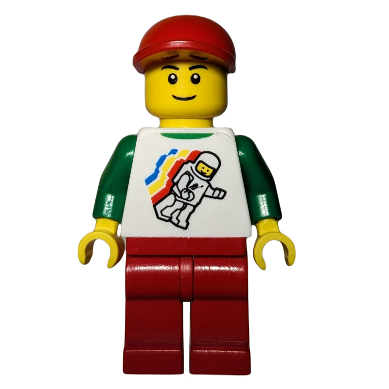 fig-001722 – White Torso with Space Figure, Red Legs, Red Cap