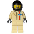 fig-001726 – Race Driver, Tan Torso, Tan Legs, Black Helmet, Ford
