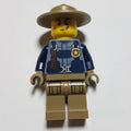fig-001732 – Policeman, Sand Blue Jacket with Badge, Rope, and Straps, Tan Campaign Hat