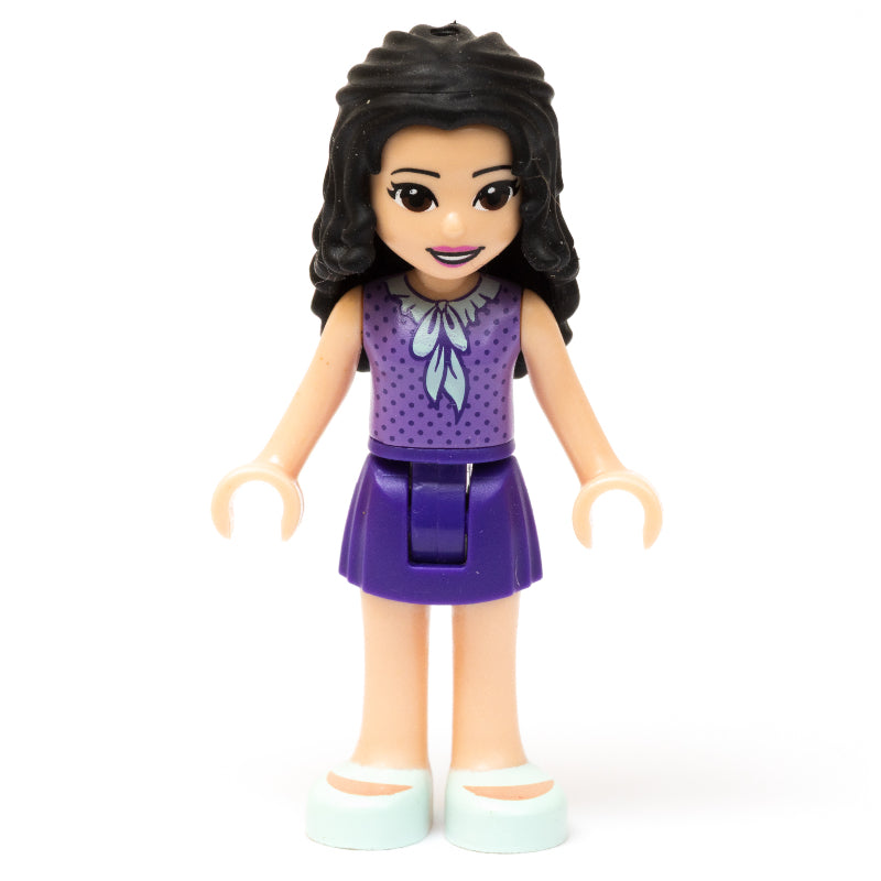 fig-001756 – Emma - Medium Lavender Dotted Top, Dark Purple Skirt