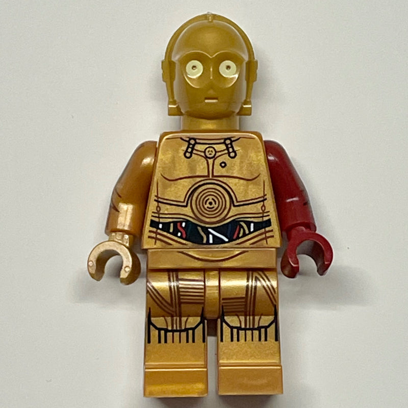 fig-001780 – C-3PO, Pearl Gold, Colorful Wires, Printed Legs, Dark Red Left Arm