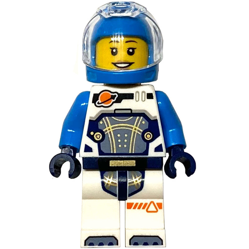 fig-001781 – Astronaut, White and Dark Blue Spacesuit, Dark Azure Helmet, Earpiece