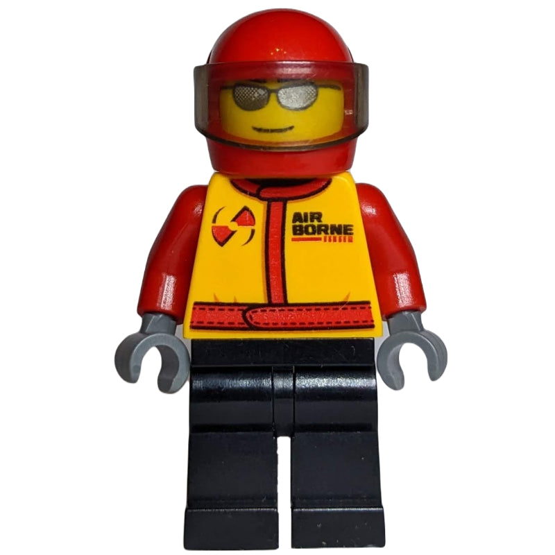 fig-001880 – Pilot, Yellow Torso, Black Legs, Red Helmet
