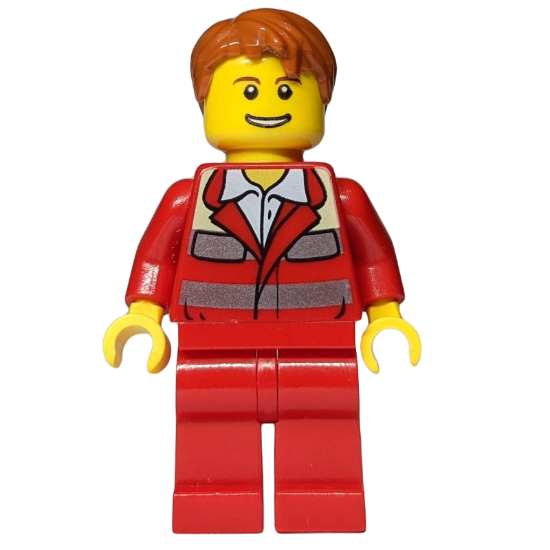 fig-001882 – Paramedic, Red Uniform, Dark Orange Hair
