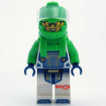 fig-001884 – Astronaut, White Spacesuit, Bright Green Backpack and Helmet, Glasses