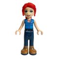 fig-001916 – Mia - Blue Plaid Shirt, Dark Blue Trousers
