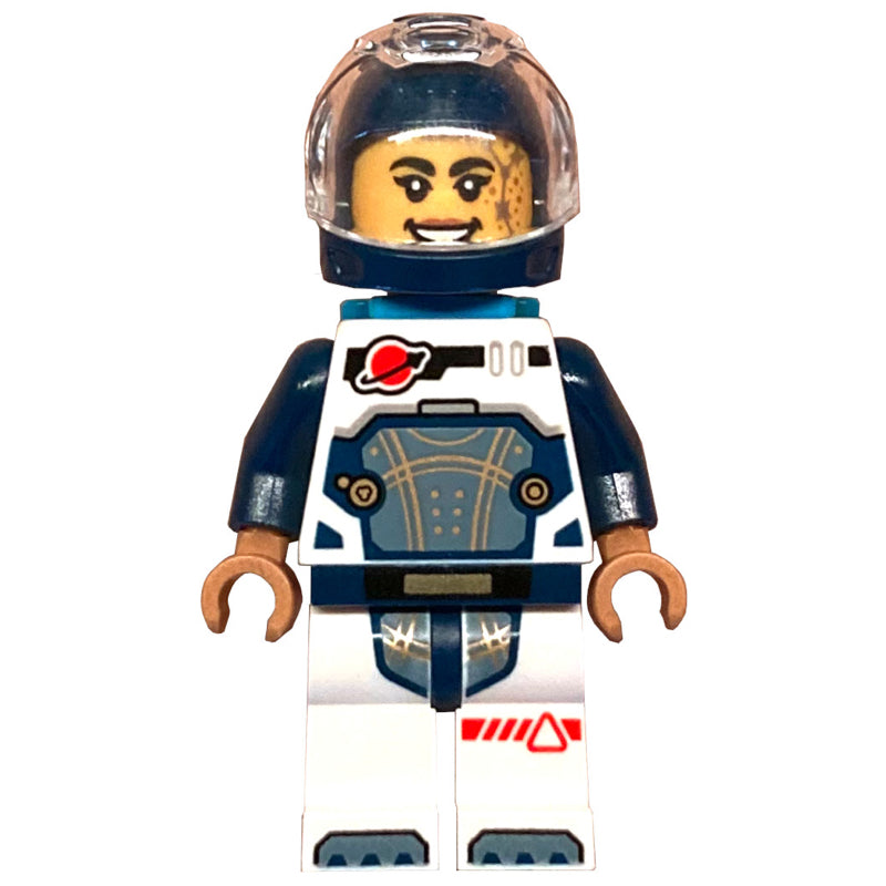fig-001956 – Astronaut, White and Dark Blue Spacesuit, Dark Azure Backpack, Dark Blue Helmet