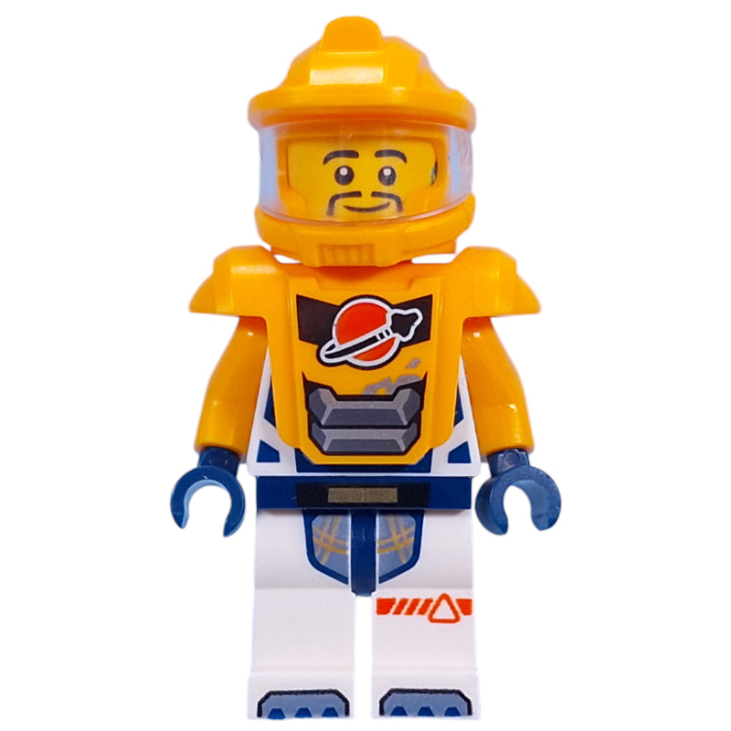 fig-002040 – Astronaut, White Spacesuit, Bright Light Orange Armor and Helmet, Goatee
