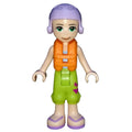 fig-002049 – Mia - Medium Azure Top, Lime Trousers, Lavender Cap, Life Vest