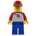 fig-002063 – Man - White Torso, classic Space Logo, Blue Legs, Red Cap