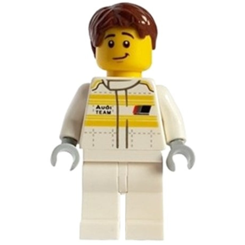 fig-002107 – Race Driver, Audi, White Torso, White Legs, Reddish Brown Hair