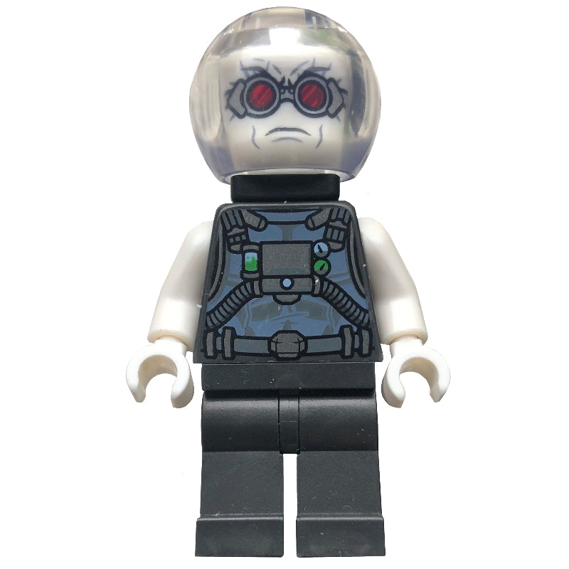 fig-002141 – Mr. Freeze with Pearl Dark Gray Outfit and Neck Bracket with 4 Bars