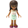 fig-002328 – Sarah - White Top, Bright Light Blue Skirt