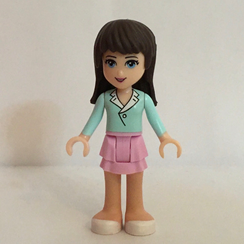 fig-002336 – Sophie - Light Aqua Shirt, Bright Pink Skirt