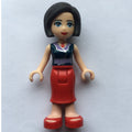 fig-002337 – Anna - Dark Blue Vest, Red Dress