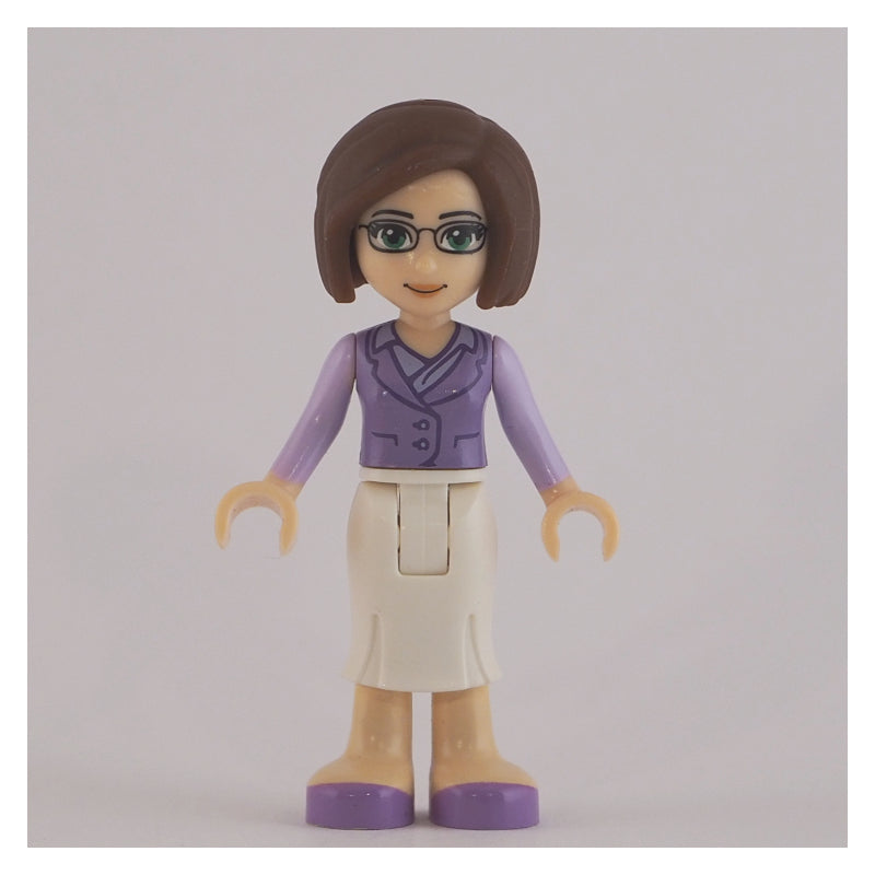 fig-002350 – Ms. Stevens - Medium Lavender Shirt, White Dress