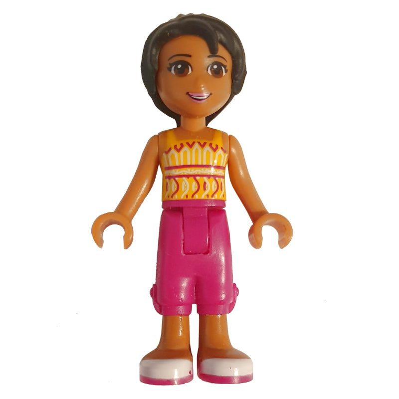 fig-002352 – Joanna - Orange Top, Magenta Trousers
