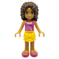 fig-002356 – Andrea - Magenta Top, Bright Light Orange Skirt