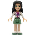 fig-002359 – Emma - White Shirt, Sand Green Skirt