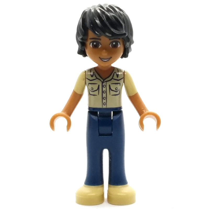 fig-002364 – Matthew - Tan Shirt, Dark Blue Trousers