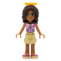 fig-002366 – Andrea - Bright Pink Top, Tan Shorts, Bow