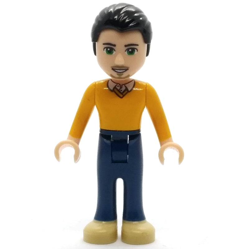fig-002374 – Luis - Orange Sweater, Dark BLue Trousers