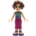 fig-002375 – Charlotte - Sand Green Top, Magenta Dress