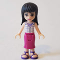 fig-002379 – Maya - White Plaid Top, Magenta Dress