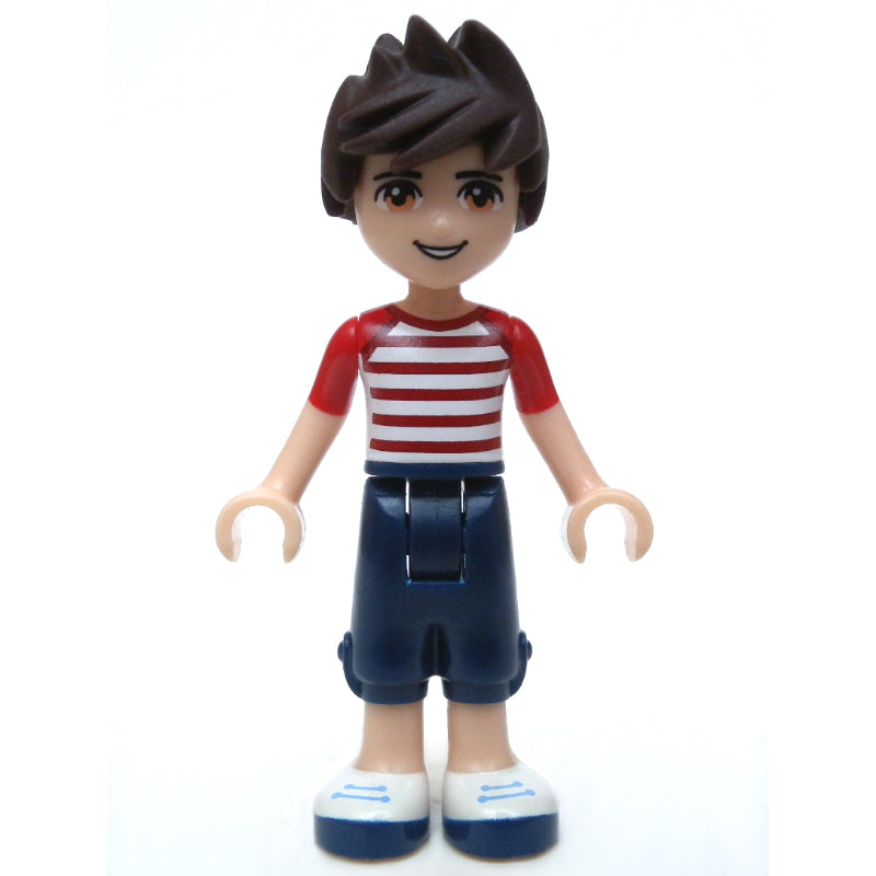fig-002388 – Noah - White Red Shirt, Dark Blue Trousers