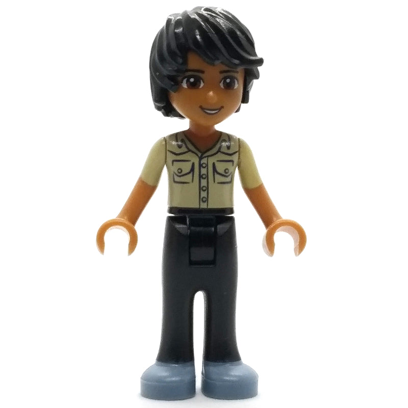 fig-002393 – Matthew - Tan Shirt, Black Trousers