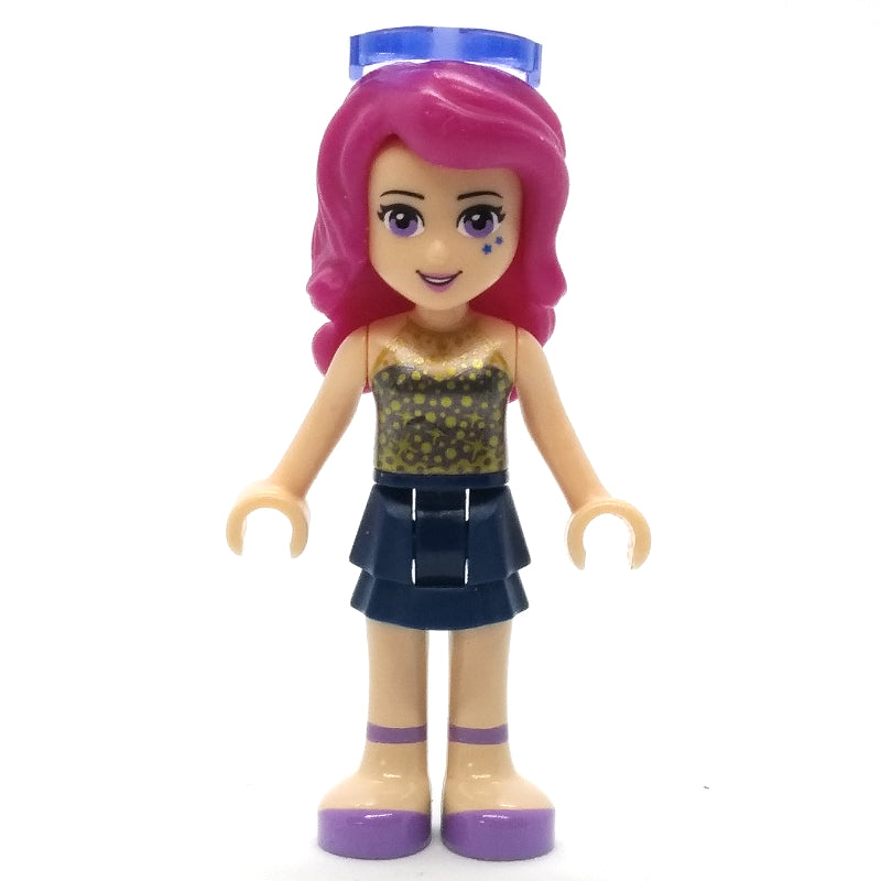 fig-002396 – Livi - Black Top, Dark BLue Skirt, Glasses