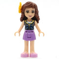 fig-002397 – Olivia - Dark BLue Vest, Medium Lavender Skirt, Flower