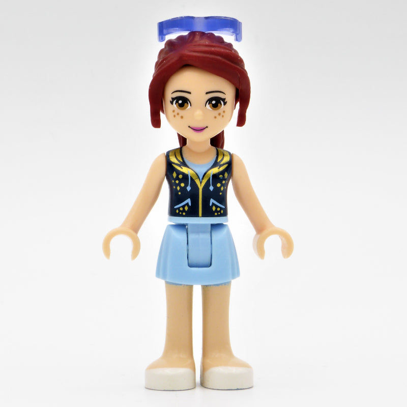 fig-002401 – Mia - Dark Blue Vest, Bright Light Blue Skirt