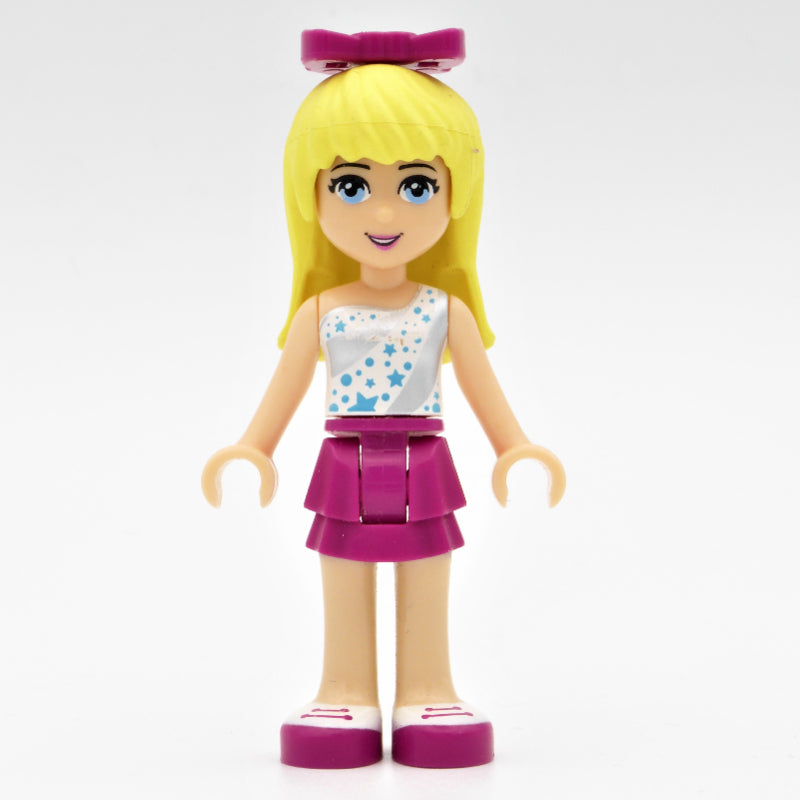 fig-002402 – Stephanie - White/Silver Top, Magenta Skirt