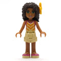 fig-002403 – Andrea - Bright Light Yellow Top, Tan Shorts